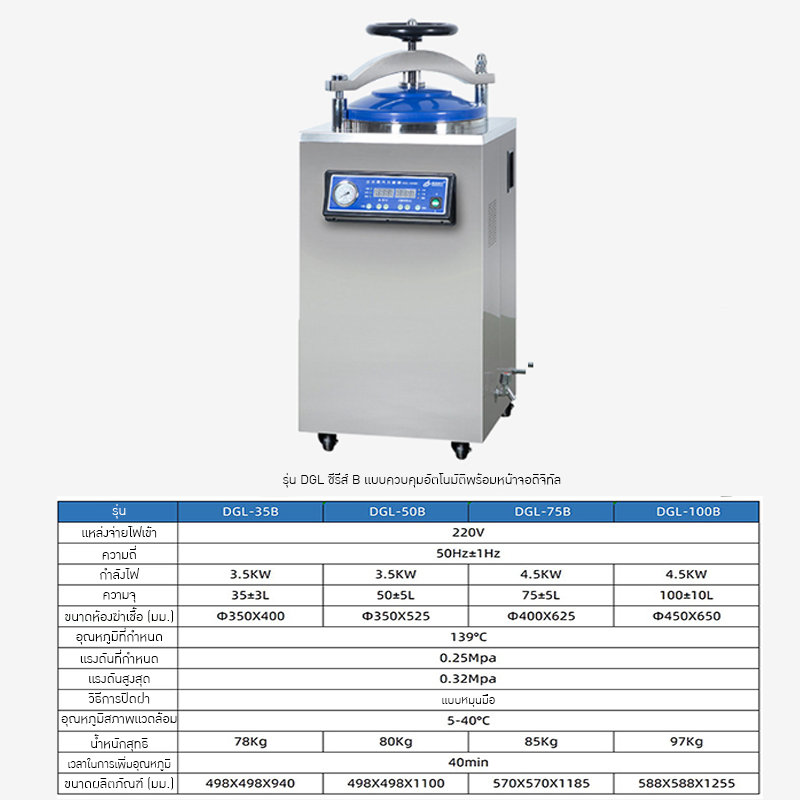 เครื่องนึงฆ่าเชื้อ ✨ เครื่องนึ่งฆ่าเชื้อไอน้ำแรงดันสูง ✨
