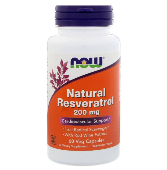 Now Foods, Natural Resveratrol, 200 mg, 60 Veggie Caps
