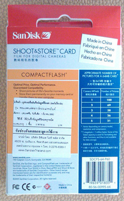 SANDISK - CF Card 64MB 20X Compact Flash Card