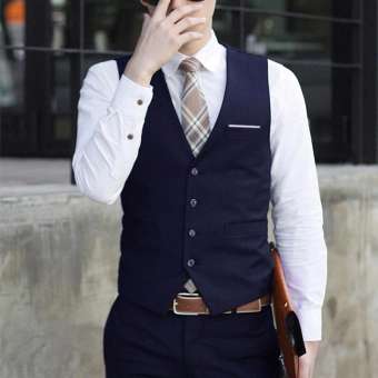 Ishowmall Men Dress Vest Slim Fit Mens Suit Vest Male Waistcoat