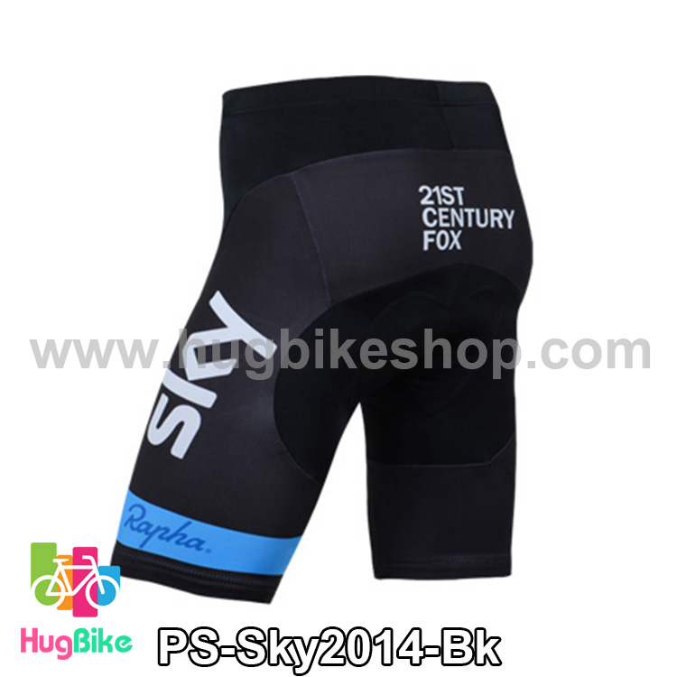 กางเกงจักรยานขาสั้นทีม Sky 14 สีดำ