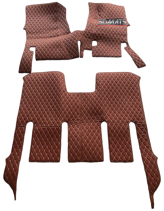 พรมปูพื้นรถยนต์6D Hyundai Grand Starex VIP (2012-2017) หนังสีน้ำตาลอ่อน