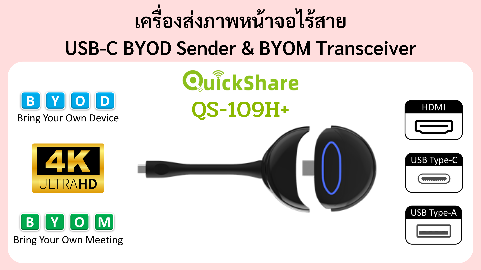 ส่งภาพหน้าจอได้ทั้งทาง HDMI, USB-C และ USB-A