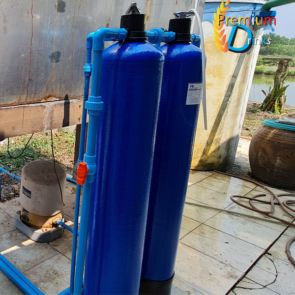 ชุดถังกรองน้ำใช้ขนาดจุสารกรอง 50 ลิตร 2 ใบ คาร์บอน+เรซิ่น ราคาพร้อมติดตั้ง