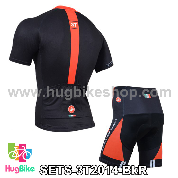 ชุดจักรยานแขนสั้นทีม 3T 14 (01) สีดำแดง