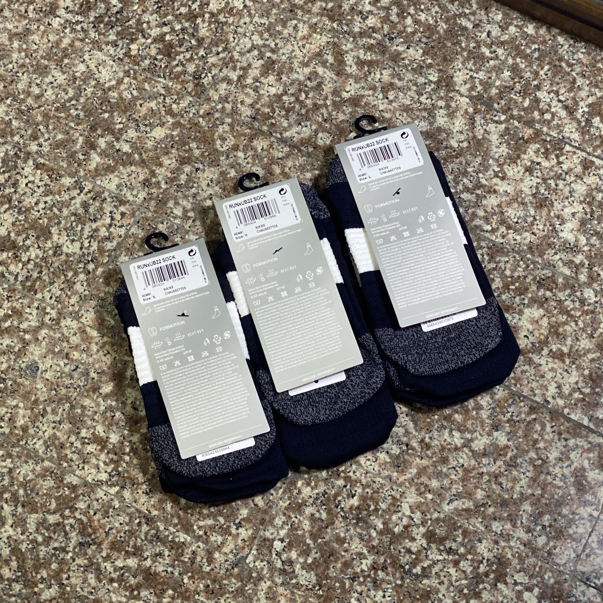 ถุงเท้าวิ่ง Adidas X UB22 Running Crew Socks ‘Black’ (S,M)