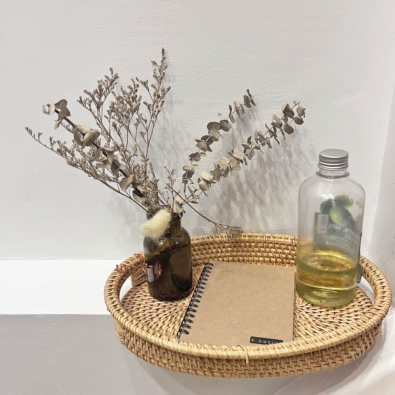 ถาดหวาย ทรงรี ถาดใส่อาหาร พร็อพถ่ายรูป rattan tray🤎