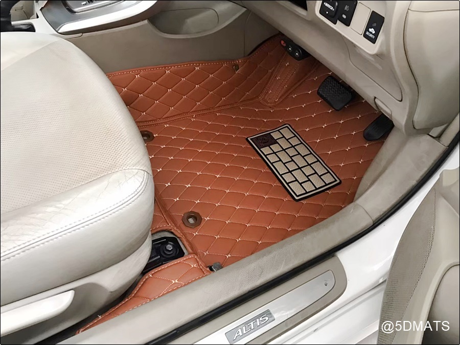 พรมปูพื้นรถยนต์ 6D TOYOTA ALTIS 2008-2013 พรม6D QJ VIP หนาพิเศษ สีน้ำตาล เต็มคัน
