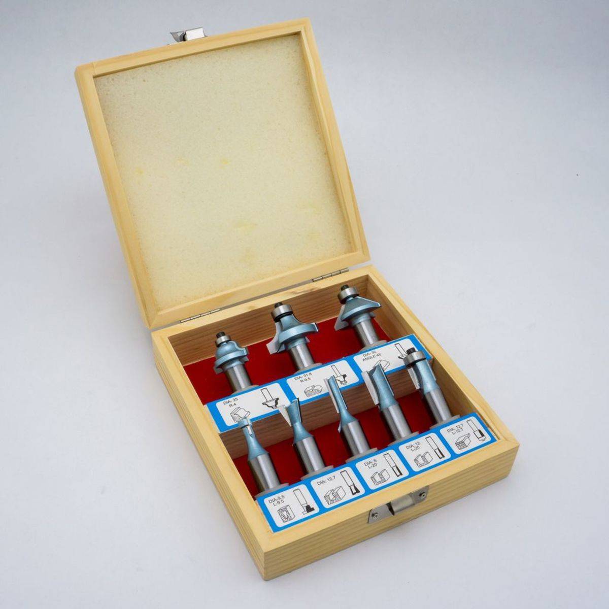 VALU LC-008B ชุดดอกเร้าเตอร์ 8 ชิ้น ก้าน 1/2" VALU