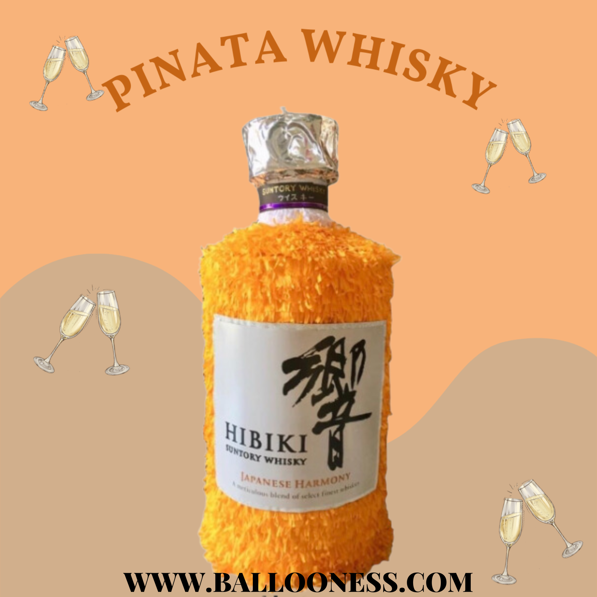 พินาต้า ขวดวิสกี้ / Whisky Pinata พร้อมไม้ตี (ไม่มีขนม)
