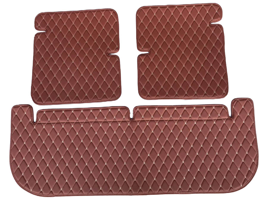 พรมปูพื้นรถยนต์ 7D PAJERO SPORT ปี2015-23 สีน้ำตาล เสริมใยดักฝุ่น เข้ารูป เต็มคัน