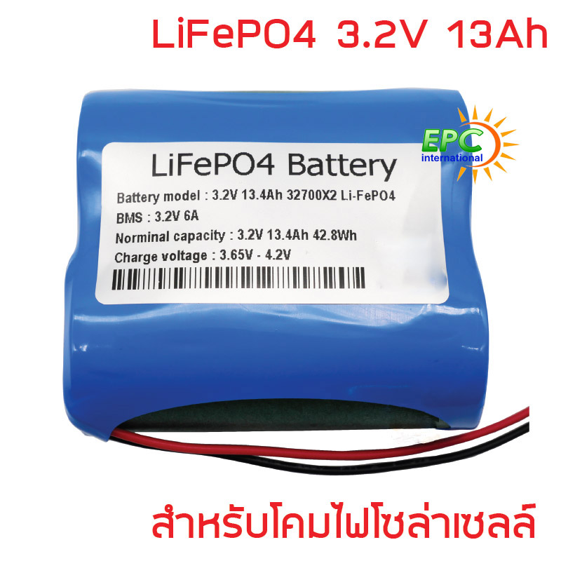 แบตเตอรี่ลิเธียมฟอสเฟต Lifepo4 3.2v 13.4Ah สำหรับโคมโซล่าเซลล์