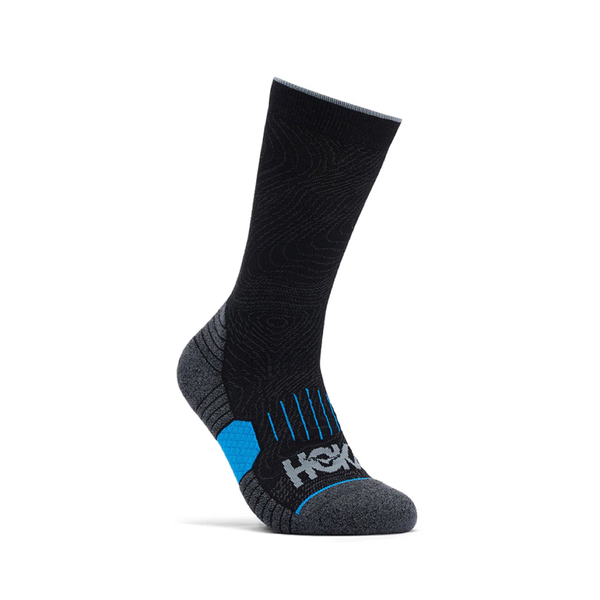 ถุงเท้าวิ่ง HOKA Running Crew Socks ‘MonoChrome‘ #แพค1คู่ (L)