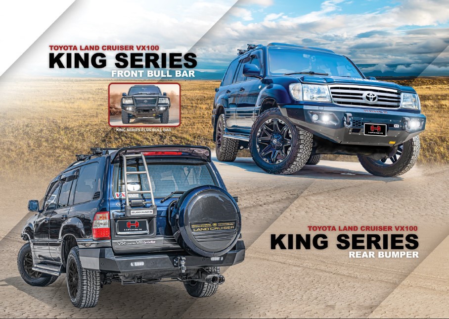 KING SERIS BULL BAR FRONT AND REAR BUMPER TOYOTA LAND CRUISER VX100