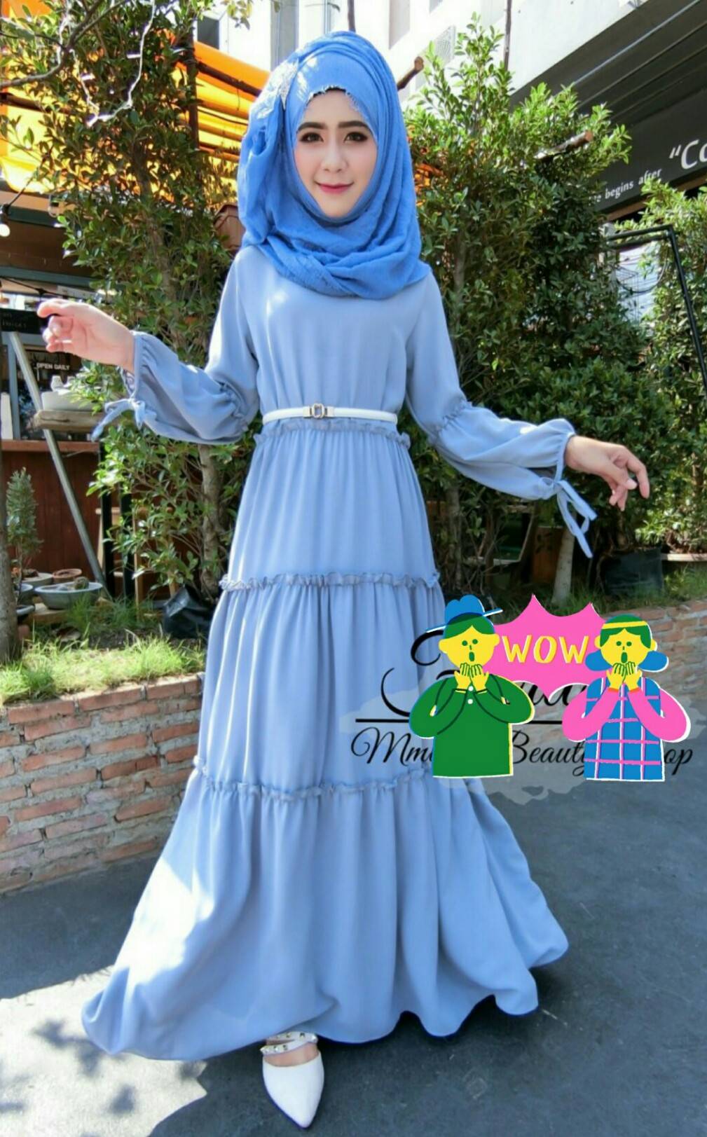 เดรสยาวสีพื้น