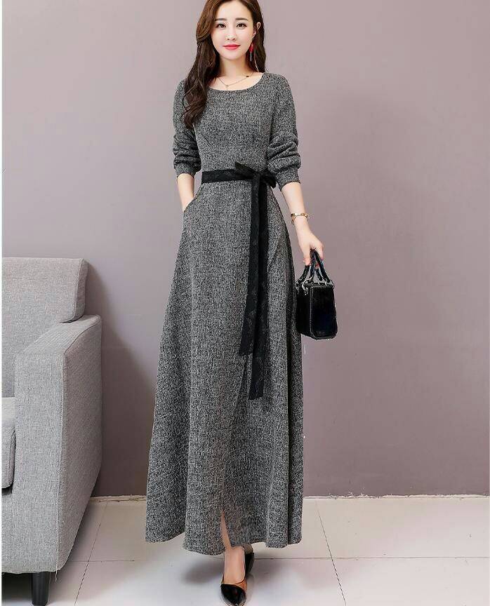 เดรสยาวแขนยาว