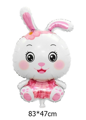 กระต่ายตาโตสีชมพู / Pink Rabbit Big Eye Foil Balloon