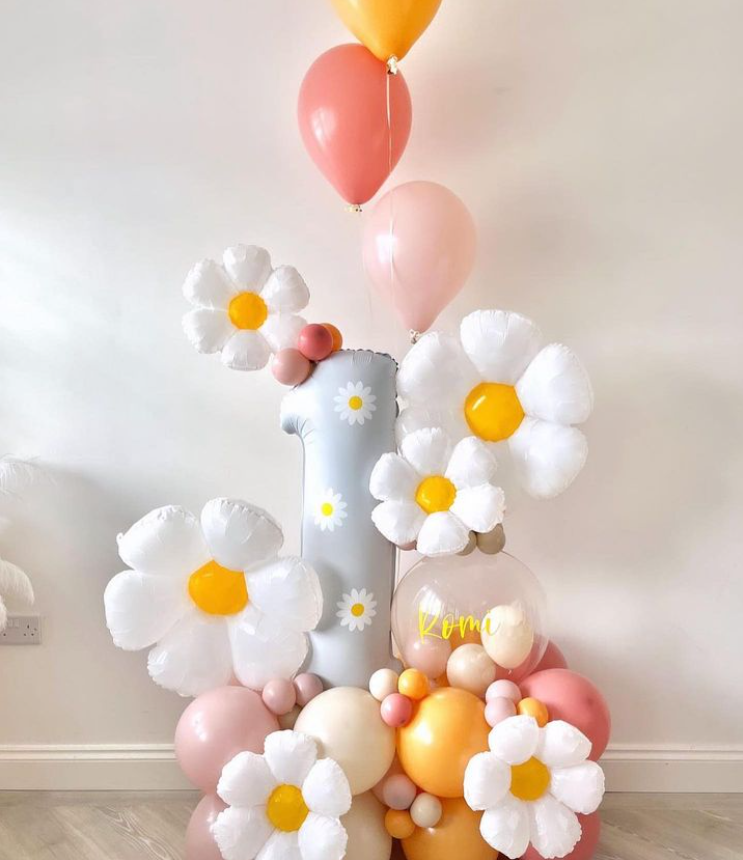 เซทฐานตั้งตัวเลข + ช่อลูกโป่ง 3ลูก 1ช่อ