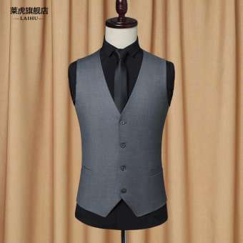 ฤดูใบไม้ผลิและฤดูใบไม้ร่วงใหม่ธุรกิจ Slim เสื้อกั๊กสีเทา (สามปุ่มสีเทา)