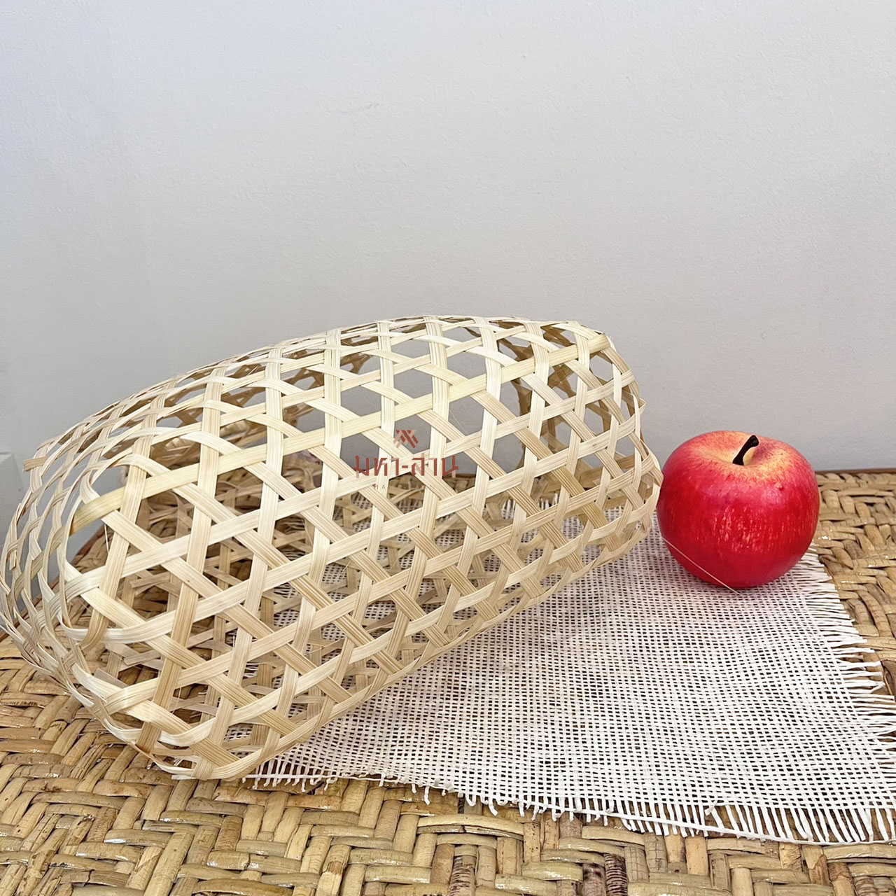 ชะลอมแดง ตรุษจีน ใส่ส้ม ชะลอมกระเป๋าสาน ชะลอมไม้ไผ่ หูหิ้ว ชะลอมทำบุญ ชะลอมสังฆฑาน ชะลอมของชำร่วย 🤍