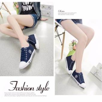 KIYAYA (best seller) | Fashionista รองเท้าผ้าใบแฟชั่นเสริมส้นผู้หญิง รุ่น TP-CM9107-Navy