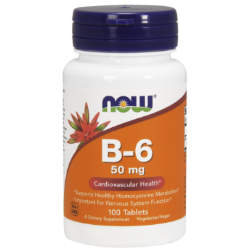 Now Foods, B-6, 50 mg, 100 Tablets
