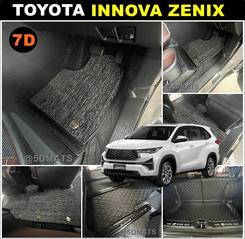 พรมปูพื้นรถยนต์ 7D INNOVA ZENIX 2023 HEV พรม7D โตโยต้า อินโนวา ซีนิกซ์ เสริมใยดักฝุ่น เข้ารูป เต็มคัน (พร้อมส่ง)