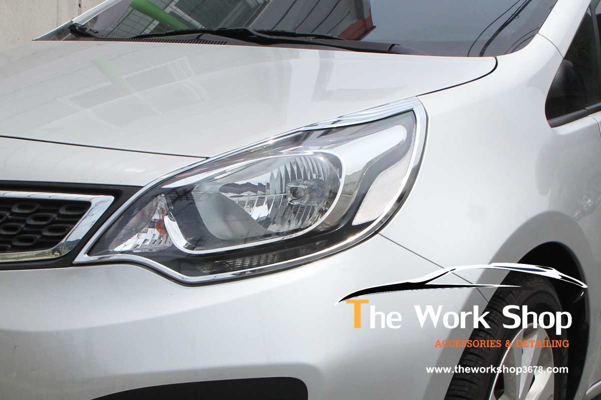 Head Lamp Garnish / Chrome Head Lamp Cover for Rio 4 Door ( โครเมี่ยมแต่งไฟคู่หน้า )