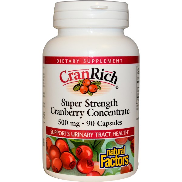 Natural Factors, CranRich, Super Strength Cranberry Concentrate, 500 mg, 90 Capsules
