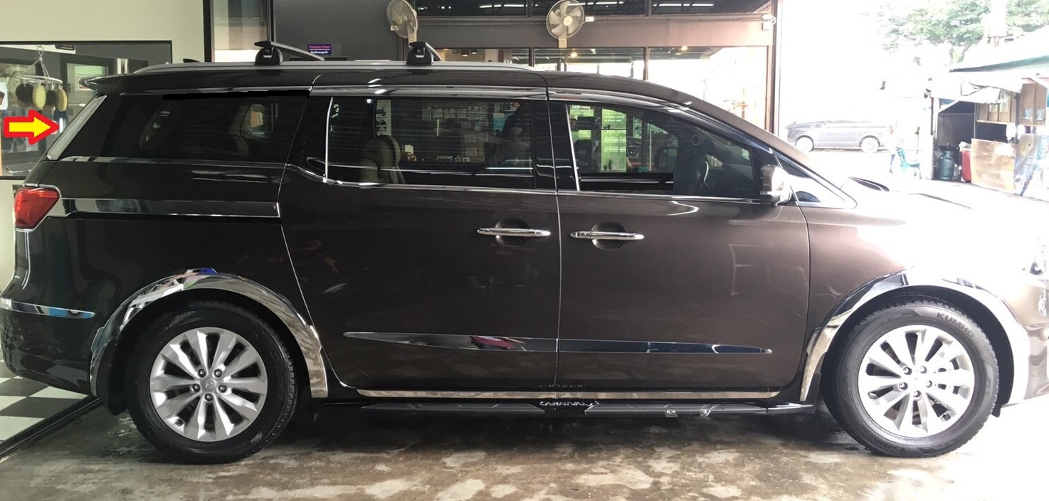 Rear Pillar Molding For Grand Carnival 2015 โครเมียมแต่งขอบกระจกข้างของกระจกบานท้าย