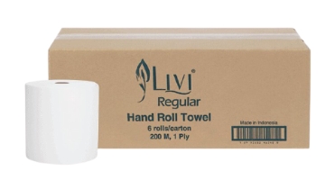 กระดาษเช็ดมือแบบม้วนHRT LIVI 1 ชั้น (Virgin)