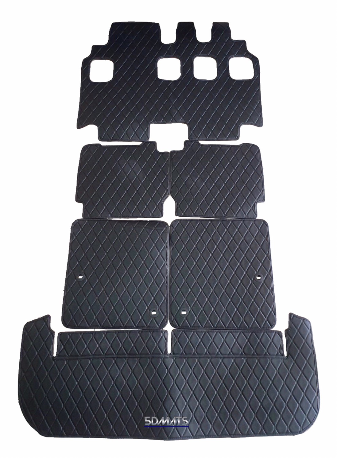 พรมปูพื้นรถยนต์5D All new pajero ลาย RICH สีดำ เต็มคัน (เสริมใยดักฝุ่น)