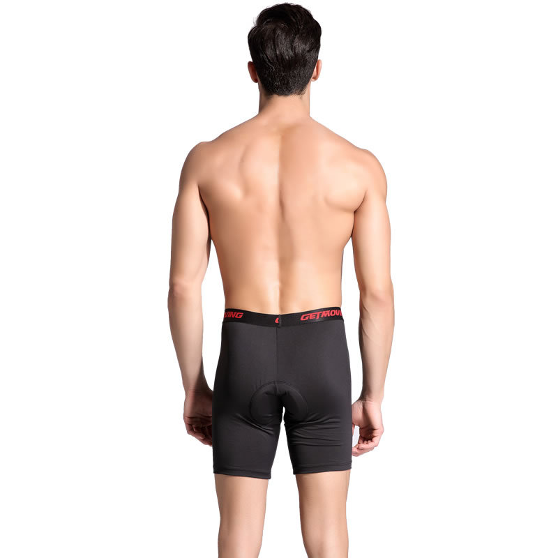 กางเกงจักรยาน Boxer GetMoving กางเกงสีดำ เป้าเจลสีฟ้า