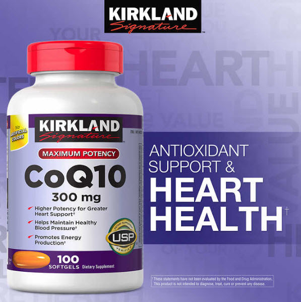 Kirkland Signature CoQ10 300 mg, 100 Softgels