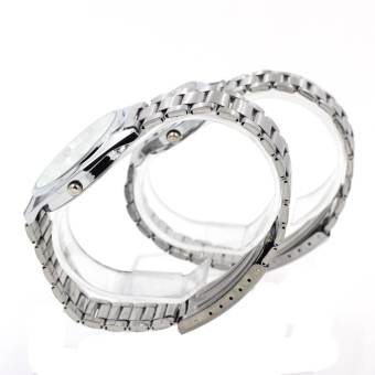 POMAR นาฬิกาข้อมือคู่รัก (ได้สองเรือน) 9186-8122 (Silver/ White) พิเศษแถมกล่องนาฬิกาสุดหรู