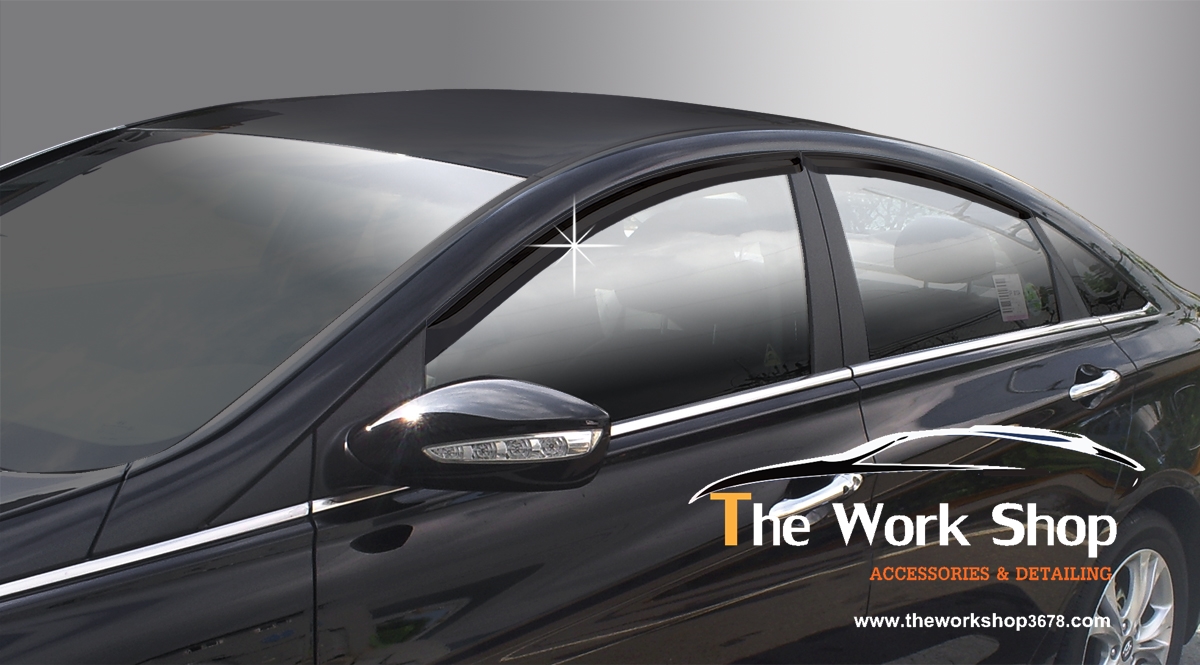 Smoke Door Visor for Sonata ( กันสาดสีดำ )