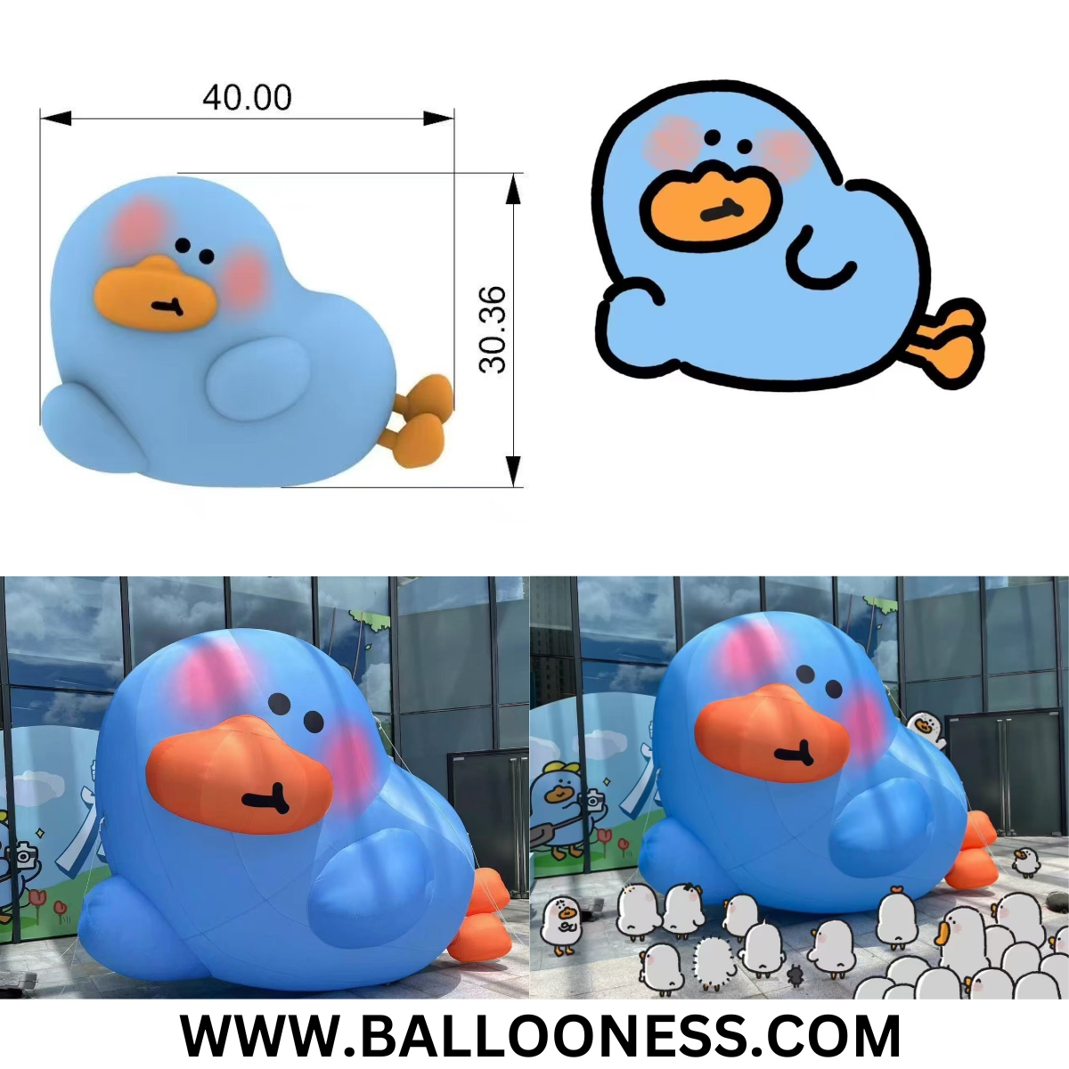 รับผลิตลูกโป่งพองลมตัวการ์ตูน (สั่งผลิต 15-20วัน) /PVC Custom Cartoon Balloon
