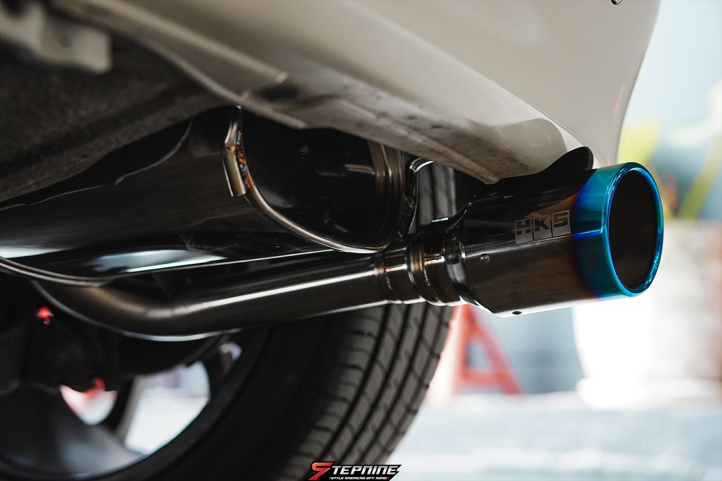 ท่อ HKS ปลายไทเทเนียม ของแท้จากญี่ปุ่น ใส่ JAZZ รหัส ZH002 ที่ STEP9