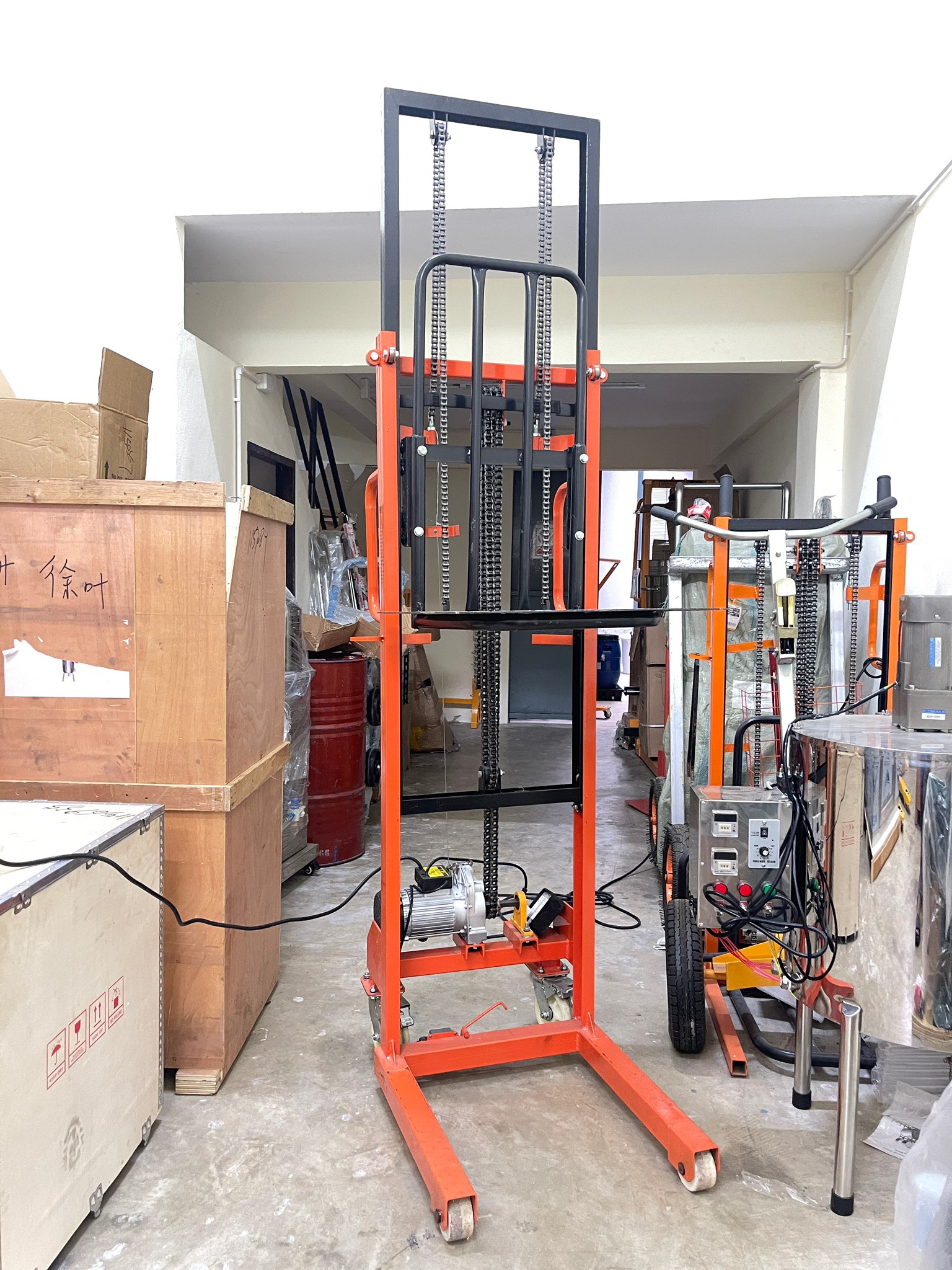 🌈รถเข็นยกของไฟฟ้า เข็นง่ายสะดวก ยกของได้สูงถึง 200 กิโลกรัม ปรับขึ้นลงด้วยระบบไฟฟ้า 1800w Electric Stacker DD1