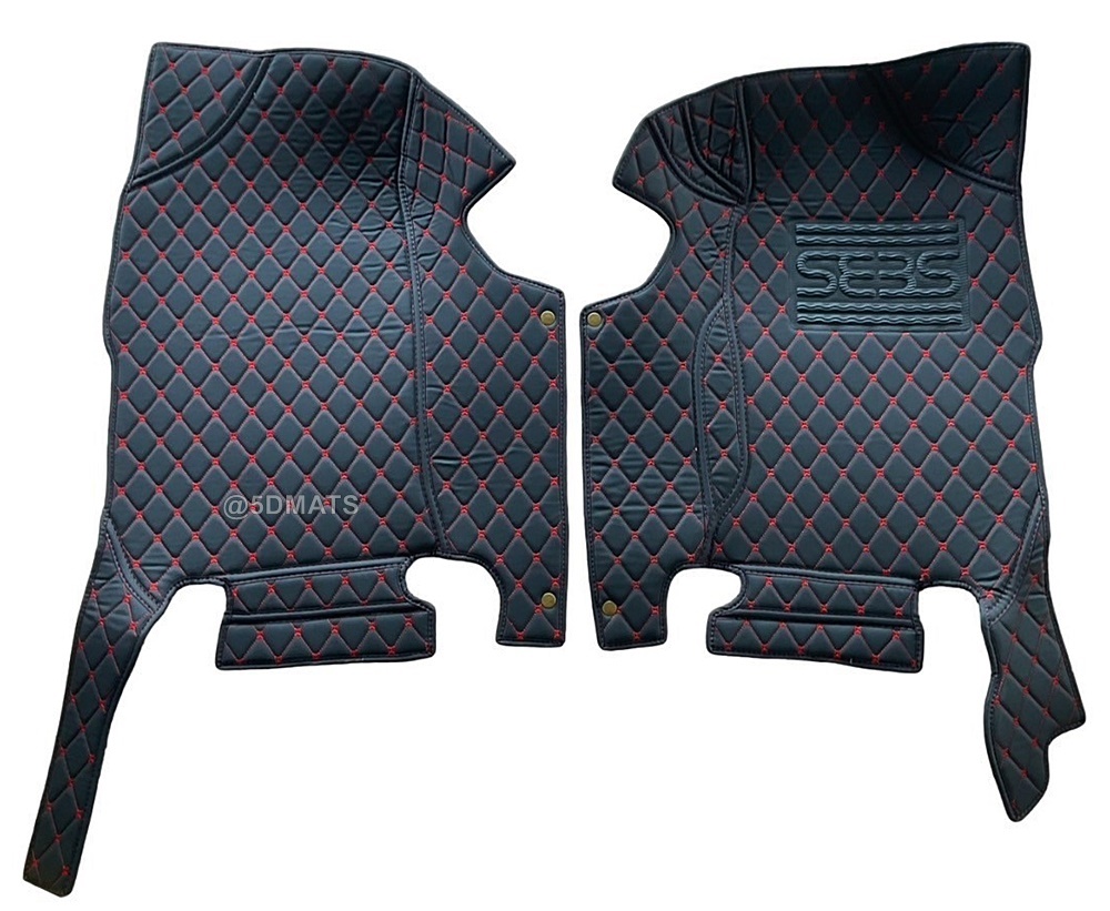 พรมปูพื้นรถยนต์ 6D ISUZU MU-7 พรม6D อีซูซุ มิวเซเว่น สีดำด้ายแดง เต็มคัน