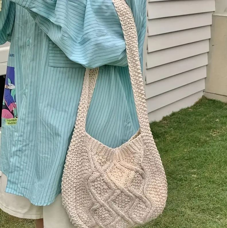 กระเป๋าถักสะพายข้าง ไปเรียน ไปทะเล แฟชั่นเกาหลี 💞