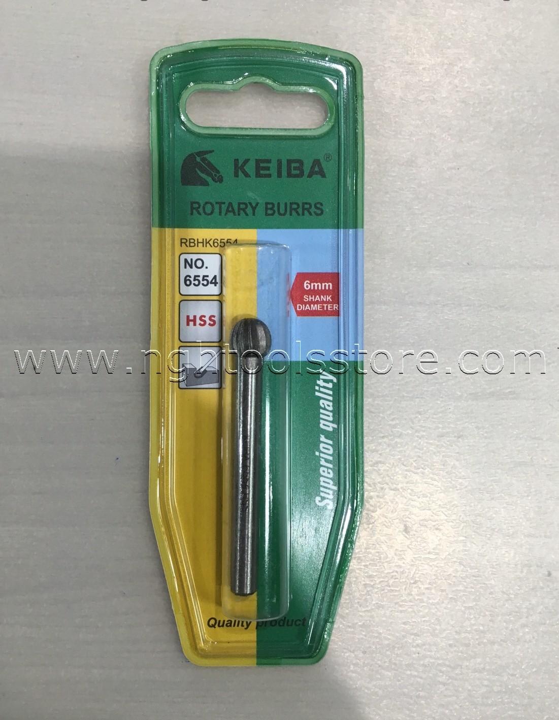 เจียรเหล็ก เบอร์ 6554 แกน 6 มิล ยี่ห้อ KEIBA