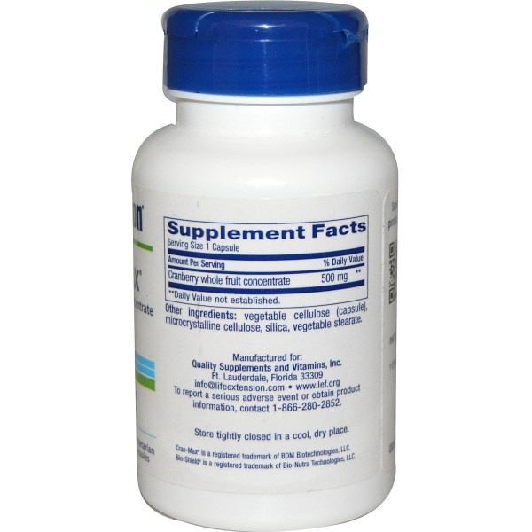 Life Extension, Cran-Max, Cranberry Whole Fruit Concentrate, 500 mg, 60 Veggie Caps