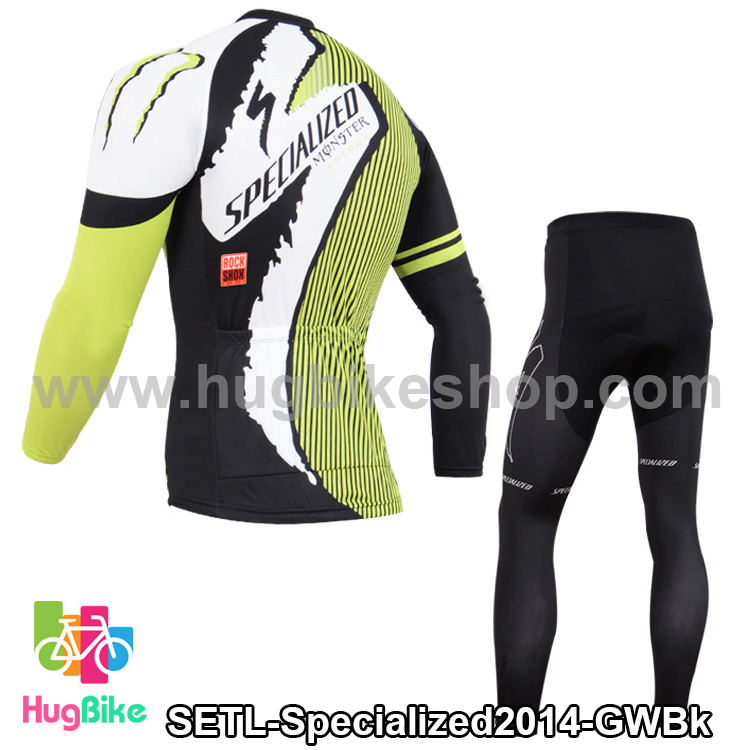 ชุดจักรยานแขนยาวทีม Specialized 14 สีเขียวดำ
