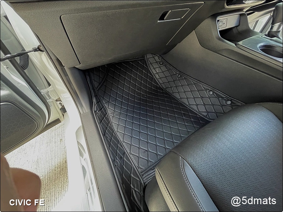 พรมปูพื้นรถยนต์ 6D HONDA CIVIC FE 2022 พรม6D เกรดA เต็มคัน เข้ารูป ตรงรุ่นรถ