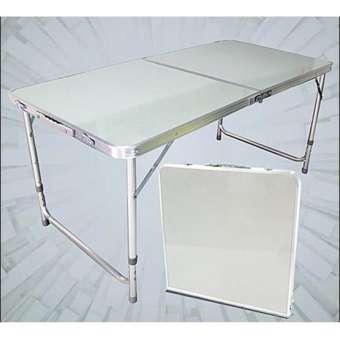 Yifun โต๊ะอนกประสงค์ โต๊ะปิคนิคพับได้ ปรับความสูงได้ ขนาด120 x 60 cmขาอลูมิเนียม ผิวMDF 1ชิ้น (สีขาว)