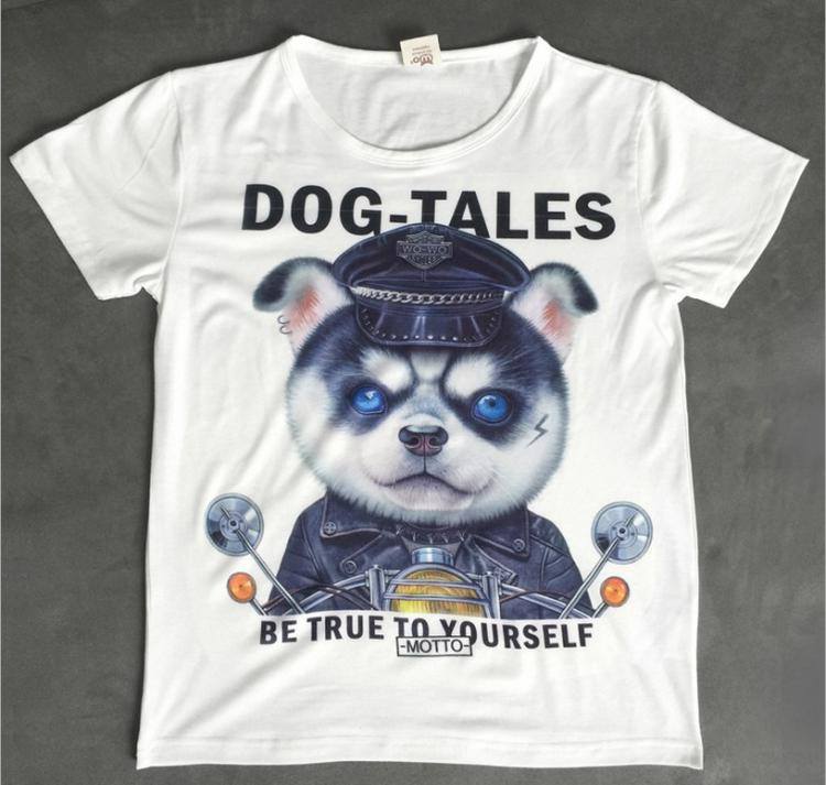 เสื้อยืดแขนสั้น 3D หน้าสัตว์โลกน่ารัก