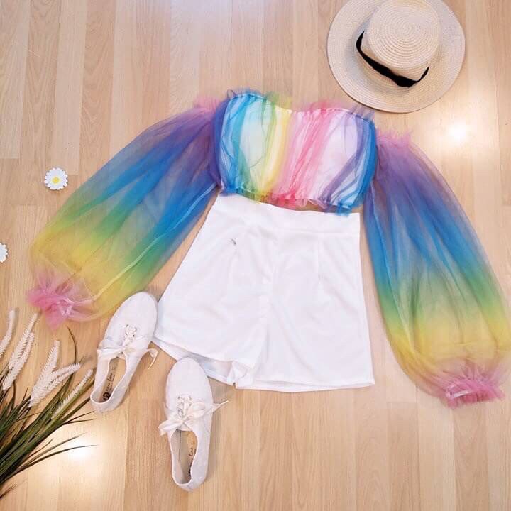 Set เสื้อกับกางเกง โทนพาสเทล