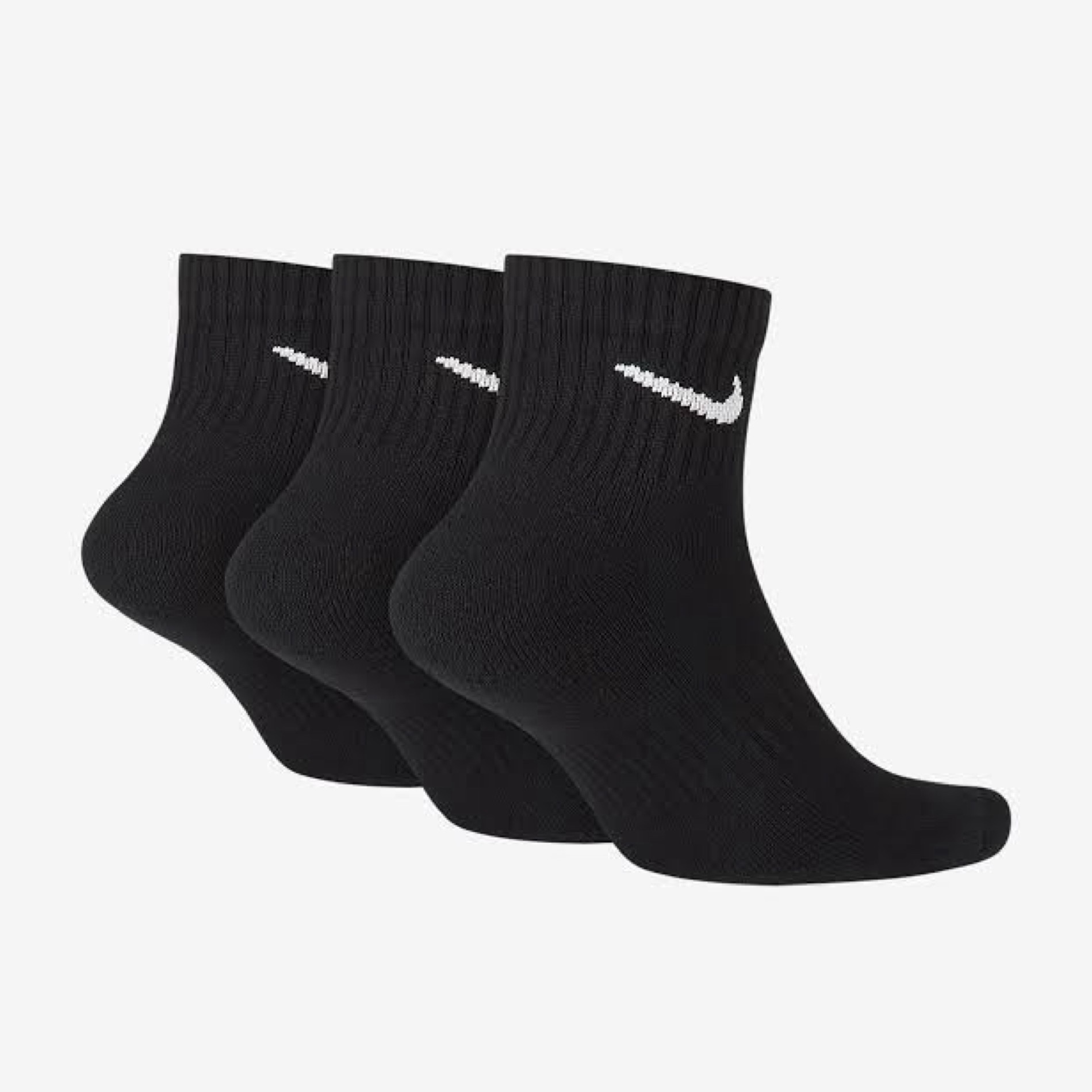 ถุงเท้า Nike EveryDay Cushioned Ankle Socks ‘BLACK’ (M,L) #แพค3คู่