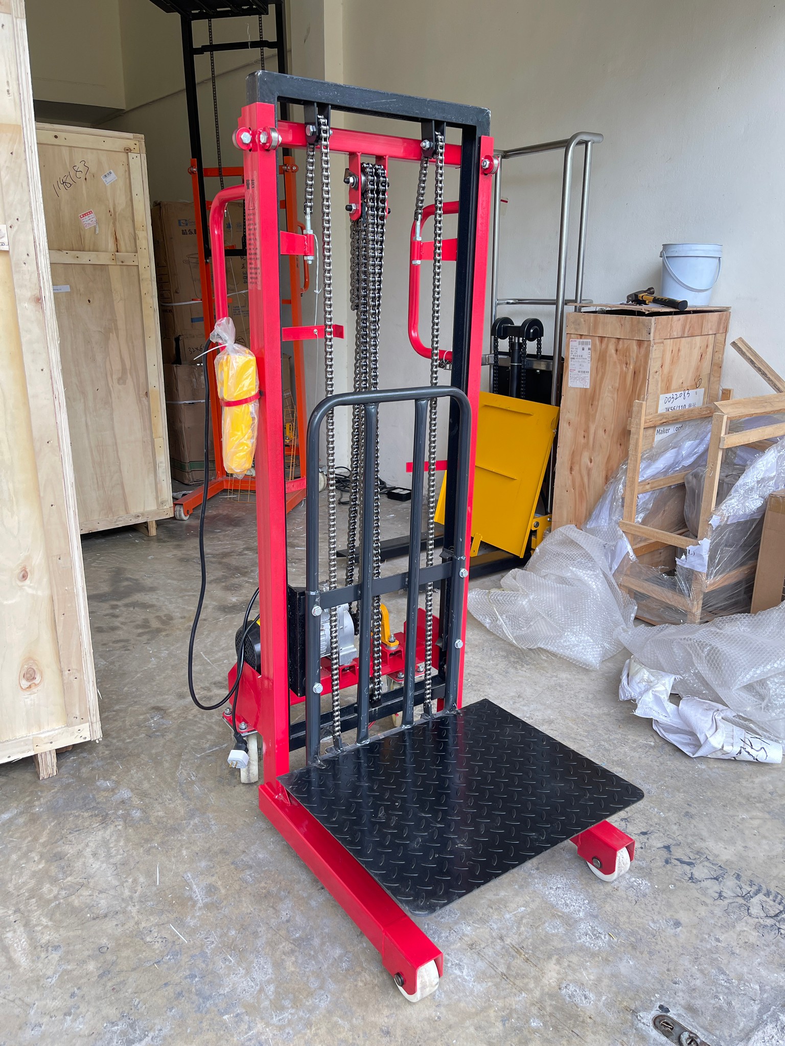 🌈รถเข็นยกของไฟฟ้า เข็นง่ายสะดวก ยกของได้สูงถึง 200 กิโลกรัม ปรับขึ้นลงด้วยระบบไฟฟ้า 1800w Electric Stacker DD1